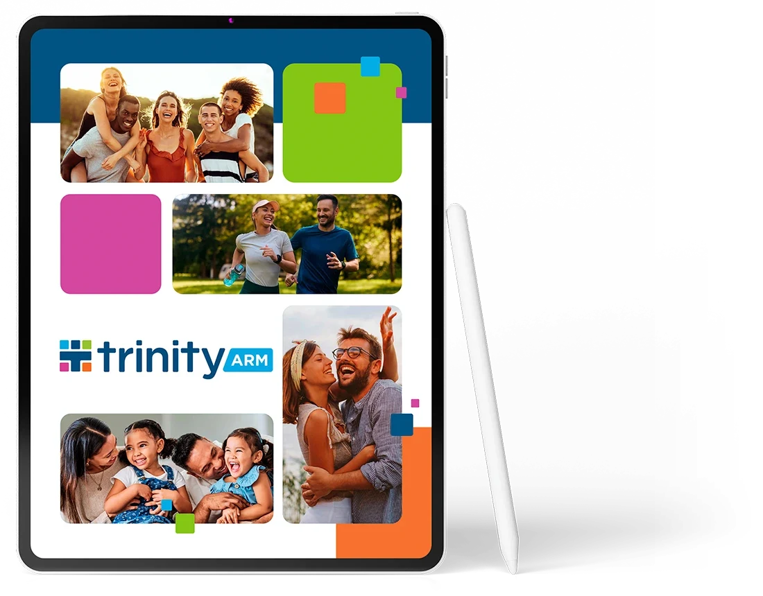 The Trinity ARM booklet on a tablet