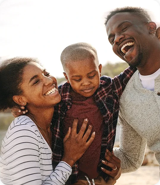 A family laughing together